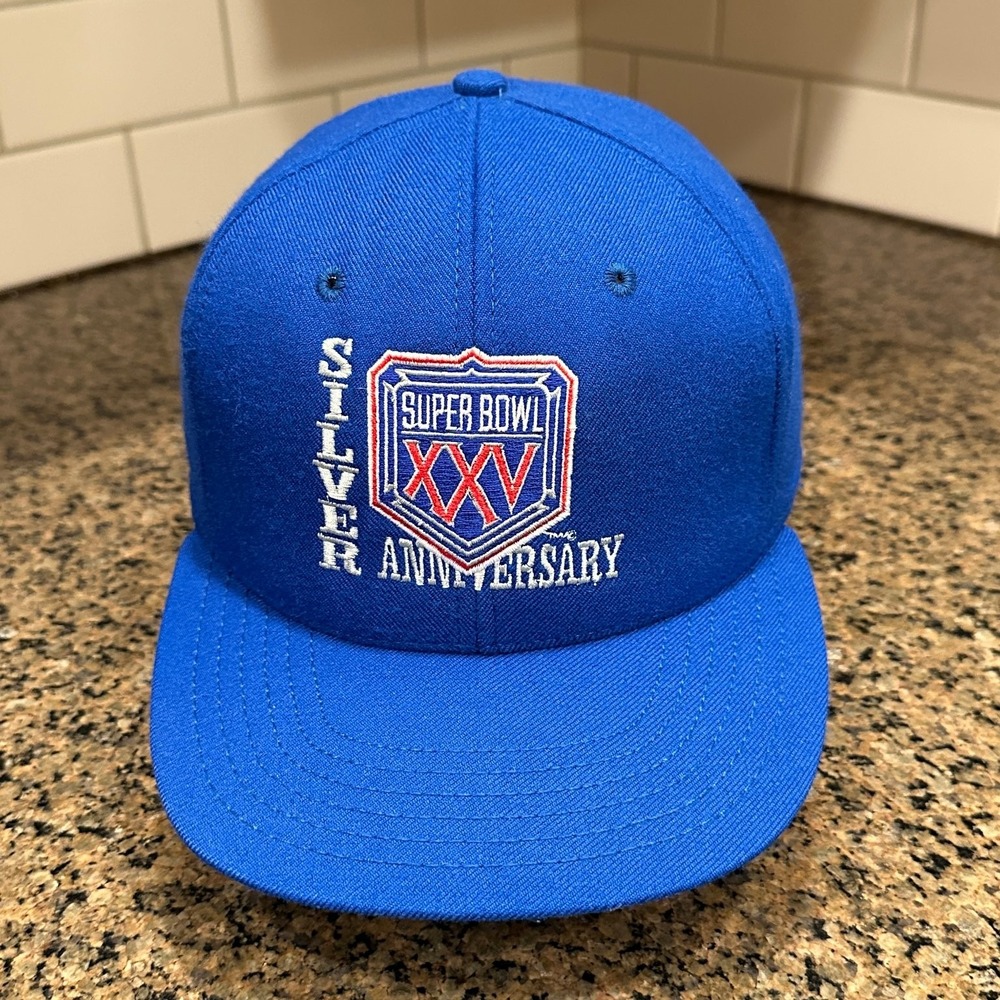 Super Bowl XXV DeLong Hershey NFL Snapback Hat 25th Anniversary USA Vintage 1991